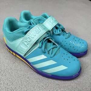 Adidas Powerlift 3.1 Weightlifting Shoes Women 9.5 Aqua Strap Trainer Gym BY8890
